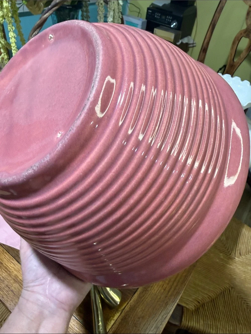 Bauer Ribbed ringware rare 10.5” rose mauve Mixing Bowl